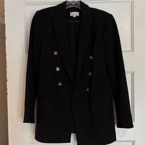 LOFT Elegant Black Blazer with gold Button Detail Eclectic Grandpa